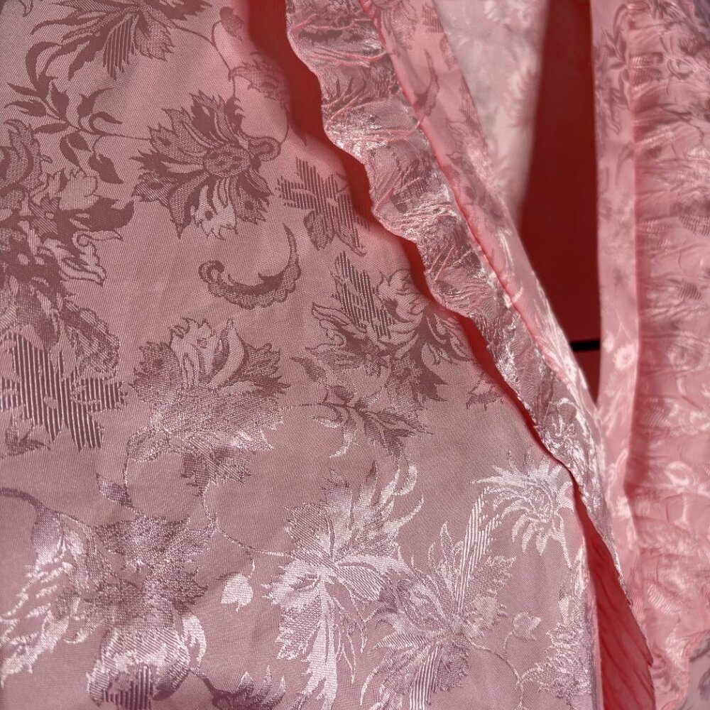 Vintage Lily of France Short Robe Womens S Lingerie Sleepwear PJs Pink Satin - Picture 4 of 5